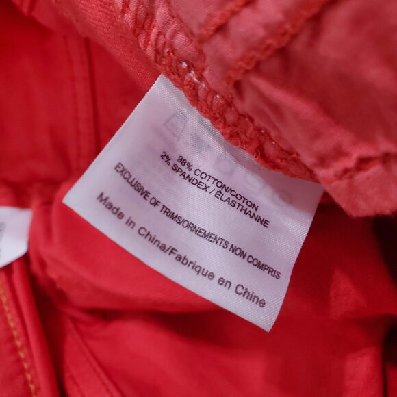 Tory Burch Women Jeans 25 Red Denim Skinny Mid Rise Pockets Logo 27" Inseam - Picture 8 of 11